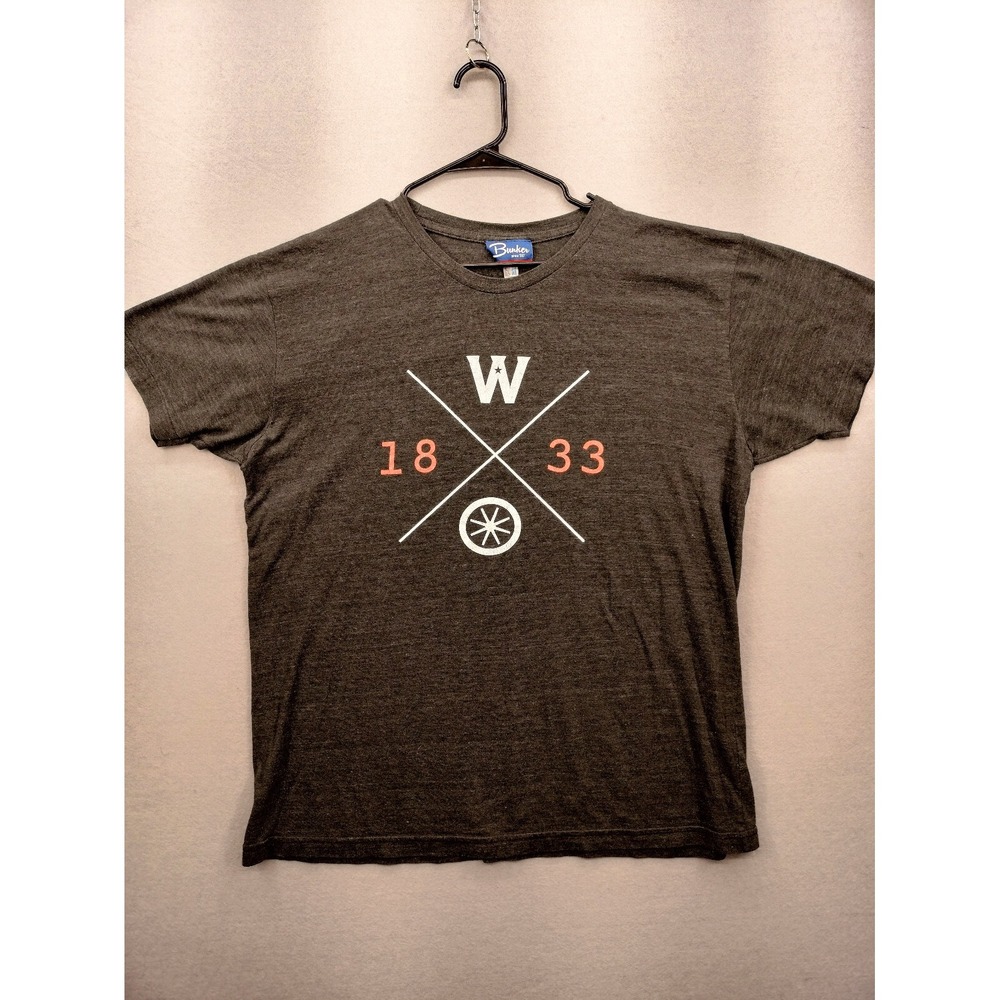 VTG Bunker Wisconsin Circle Grey Short Sleeve T-Shirt Men's Size XL Made in USA